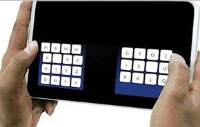 لوحة مفاتيح من نوع QWERTY تعمل بالإبهامين فقط