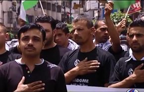 رام الله:اسرى محررون بزي موحد يطالبون بالتحرير+فيديو
