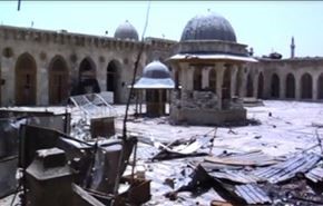 صور تظهر دمارا هائلا بالمسجد الاموي بحلب+فيديو