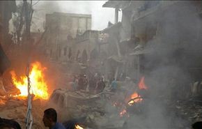 تفجير سيارة مفخخة يودي بحياة عشرات المدنيين بادلب