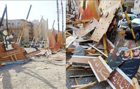الداخلية البحرينية تزيل نصبا عاشورائيا بمنطقة الجفير