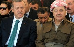 اردوغان يستقبل بارزاني في دياربكر الكردية بتركيا