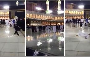 فيديو/مشاهد رائعة من نزول المطر بصحن الكعبة !