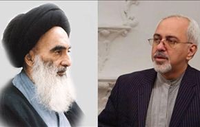 ظريف يلتقي اية الله السيستاني في النجف الاشرف