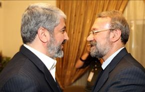 لاريجاني يهنئ مشعل بانتصار المقاومة الفلسطينية