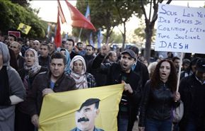 تظاهرات للاكراد في فرنسا دعما لمدينة كوباني في سوريا