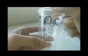 نقاشی متحرک با لیوان پلاستیکی + ویدئو