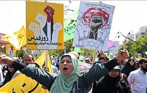 الملايين يحيون يوم القدس العالمي في ايران ودول اخرى