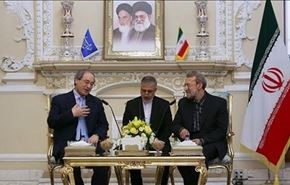 المقداد یبحث مع لاریجاني الجهود المبذولة لمکافحة الإرهاب
