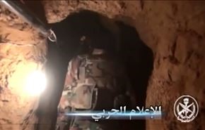 فیدیو خاص؛ شاهد انفاق المسلحین فی حي جوبر وتفجيرها