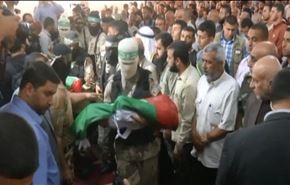 تشييع 3 اطفال قضوا حرقاً في منزلهم في غزة