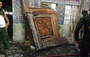 بالصور.. الاضرار التي خلفها الهجوم على مرقد السيد محمد (ع)