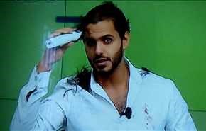 شاهد .. إعلامي عربي يحلق شعره كاملا على الهواء مباشرة!