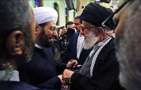 بالصور؛ الشیخ احمد بدرالدین حسون يلتقي بقائد الثورة الاسلامية