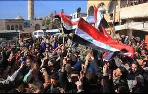 بالفيديو : احتفالات اهالي حلب بخروج اخر ارهابي من المدينة
