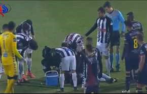 بالفيديو.. لاعب عربي ينجو من موت محقق بأعجوبة!
