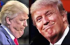 سر اللون الوردي لوجه ترمب ولحمية تبرز بذقنه أسفل فمه؟!