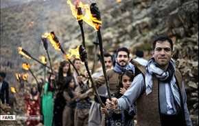احتفال عيد نوروز التراثي في قرية بالنكان بمحافظة كردستان الايرانية