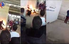 فيديو مؤلم للاجئ سوري يائس وهو يحترق بنار الانتحار!