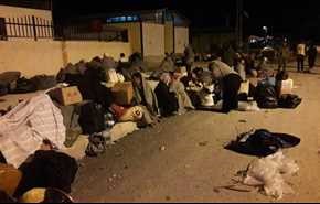 بالصور.. أهالي كفريا والفوعة يفترشون الشوارع في حمص