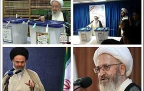 بالصور.. مراجع الدين يدلون بأصواتهم في الانتخابات
