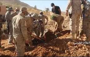 بالفيديو.. عملية استخراج رفات شهيدين لحزب الله من جرود عرسال