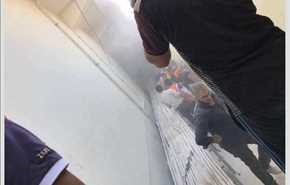 اخماد حريق اندلع داخل مول بمنطقة المنصور في بغداد