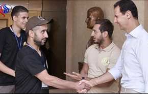 الأسد لوفد الشباب العربي المقاوم.. احذروا هذا المخطط+صور