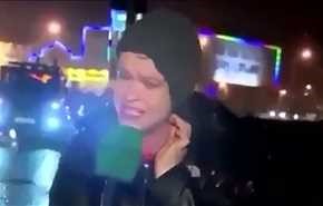 بالفيديو.. لحظة اختفاء مراسلة خلال 