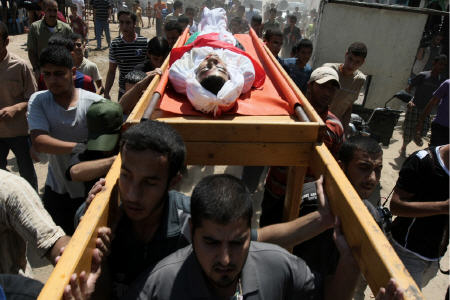 شهادت یک فلسطینی در غزه