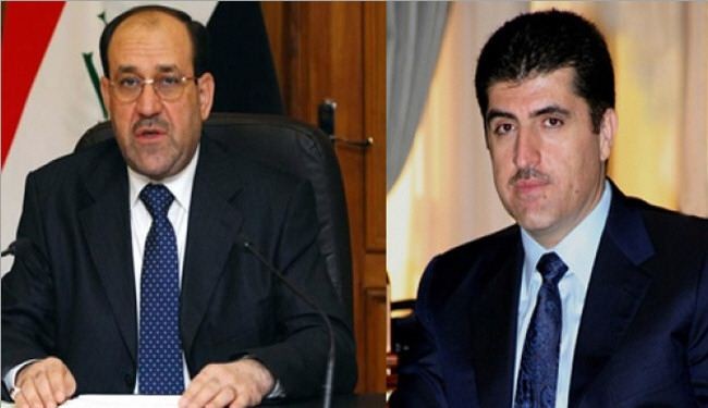 المالكي وبارزاني يجتمعان غداً في بغداد