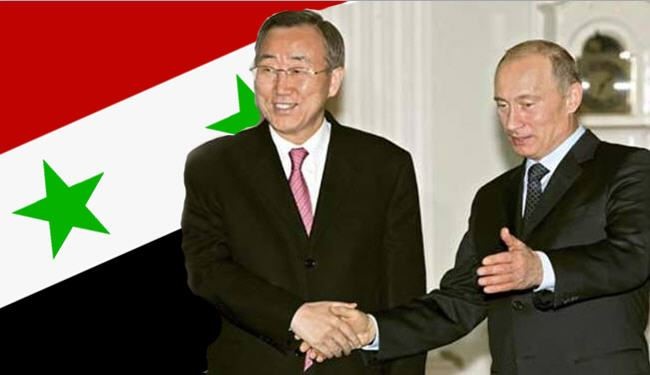 بوتين وبان كي مون يبحثان الازمة السورية غداً