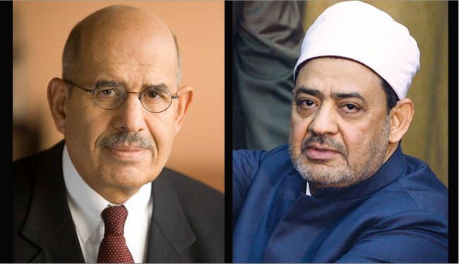 شيخ الأزهر والبرادعي يدينان العنف ضد المتظاهرين