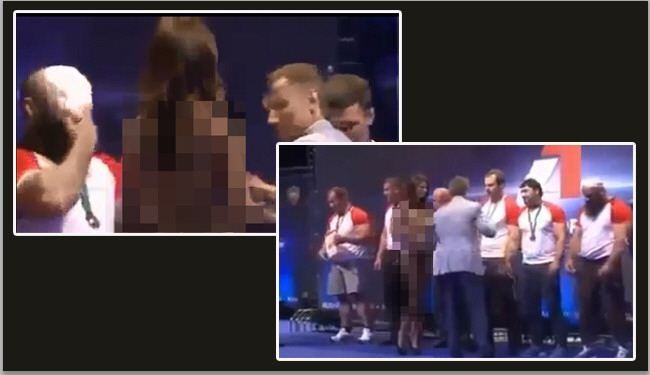 فيديو/بطل مسلم يغض البصر عن فتاة غير محتشمة أثناء تتويجه!
