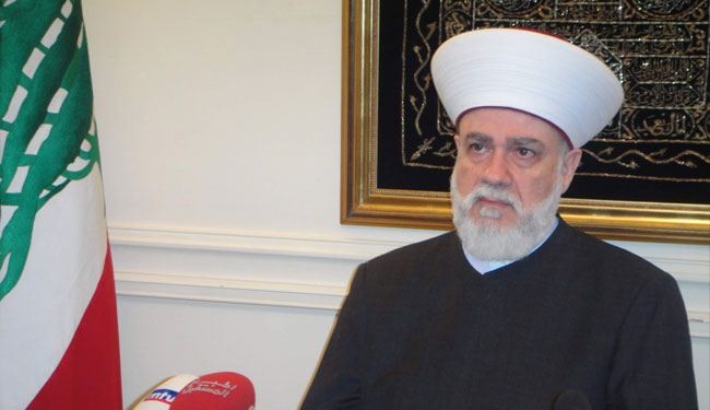 مفتي لبنان : العملیات الانتحاریة أمر محرم والتطرف لیس من الإسلام