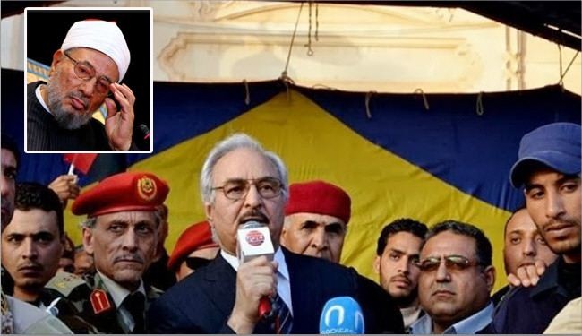 القرضاوي يدعو الليبيين الى مواجهة حفتر