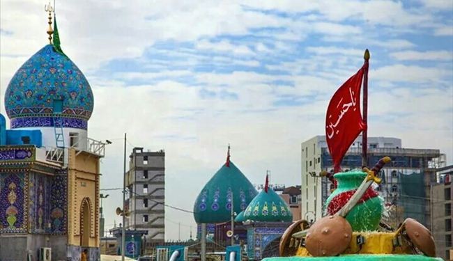 مساهمات الزائرين :احدى المواكب واستقبال ضريح الامام الحسين عليه السلام