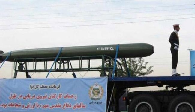 مسؤول عسكري: الطوربيد الايراني الجديد يضاهي ما لدى الناتو