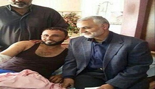 الحاج قاسم سليماني يزورجرحى الجيش و قوات الحشد الشعبي العراقي