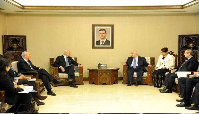 المعلم يبحث مع دي ميستورا وقف القتال في حلب