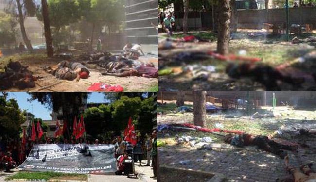 30 قتيلا و 100 جريح بتفجير في مدينة سروج التركية