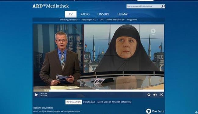 جدل حول صورة ميركل بالحجاب على التلفزيون الألماني