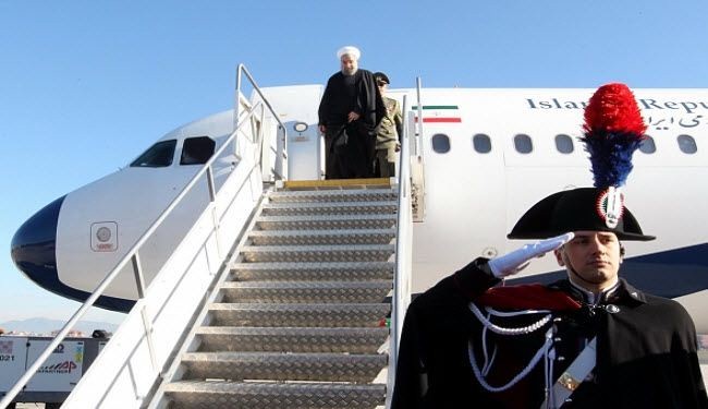 بالصور... احتفاء ايطالي بالرئيس روحاني في اولى زيارته لروما