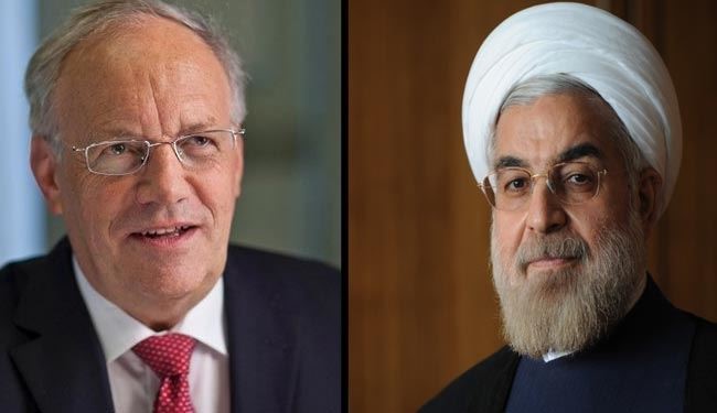 الرئیس روحانی يستقبل نظيره السويسري رسميا