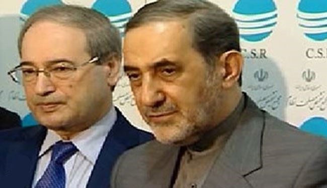 ولایتي: ایران وسوریا في جبهة واحدة منذ انتصار الثورة الاسلامیة