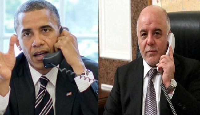 العبادي لاوباما: سنكمل تحرير الفلوجة وكل العراق