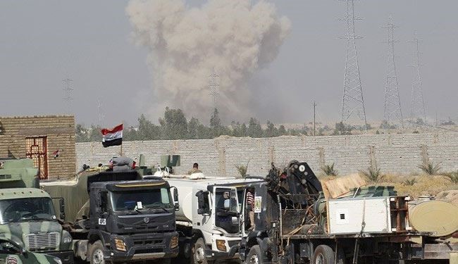 بالصور.. داعشي يفجر نفسه في النازحين من الصقلاوية