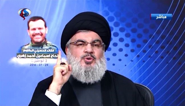 السيد نصرالله يطالب باتخاذ موقف من اجراءات 