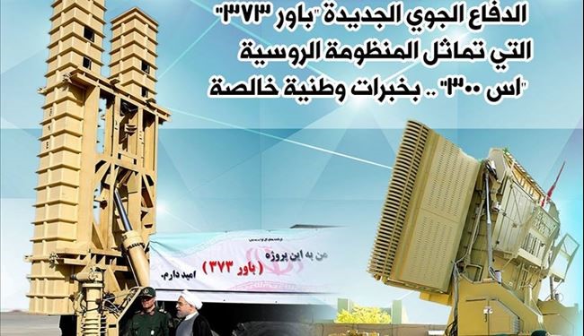 ايران تزيح الستار عن منظومة الدفاع الجوي الجديدة 