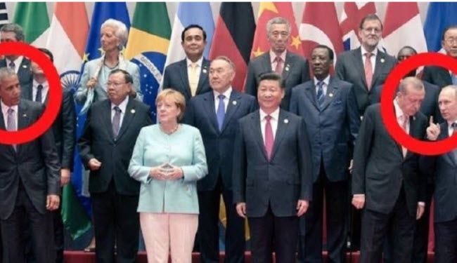 بالصورة..هكذا يثير بوتين وأردوغان فضول أوباما